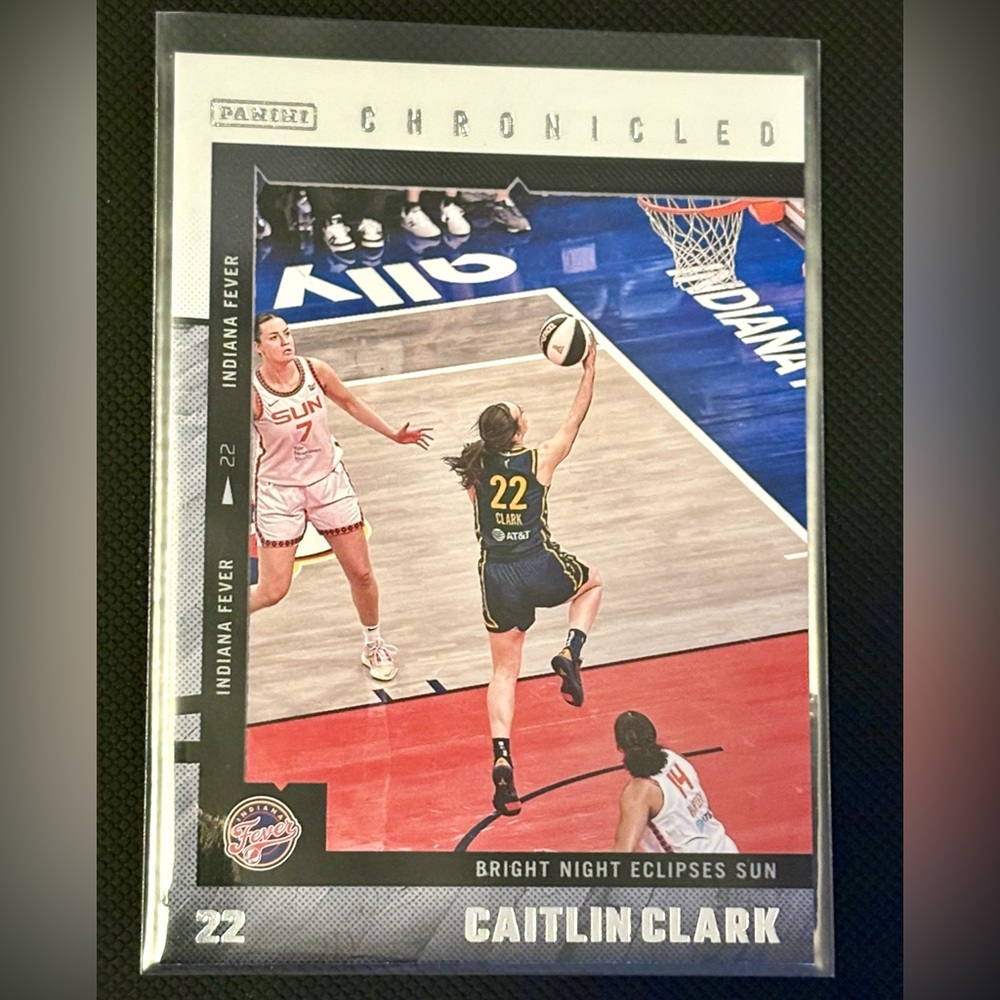Caitlin Clark Basketball Card Panini Chronicled Bright Night Eclipses Sun #27